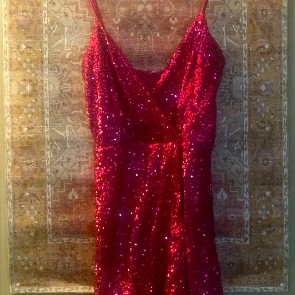 Hot Pink Sequin Romper